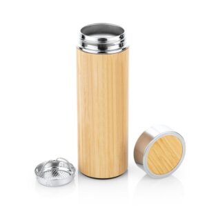 Termo Acero y Bambu